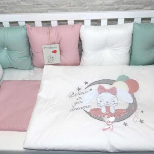 12ч. Луксозен спален комплект Bambino Casa Pillows rosa
