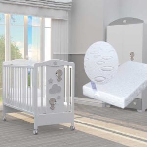 Бебешко легло Giochi divertenti cot bianco + ПОДАРЪК матрак Primavera Baby 202525