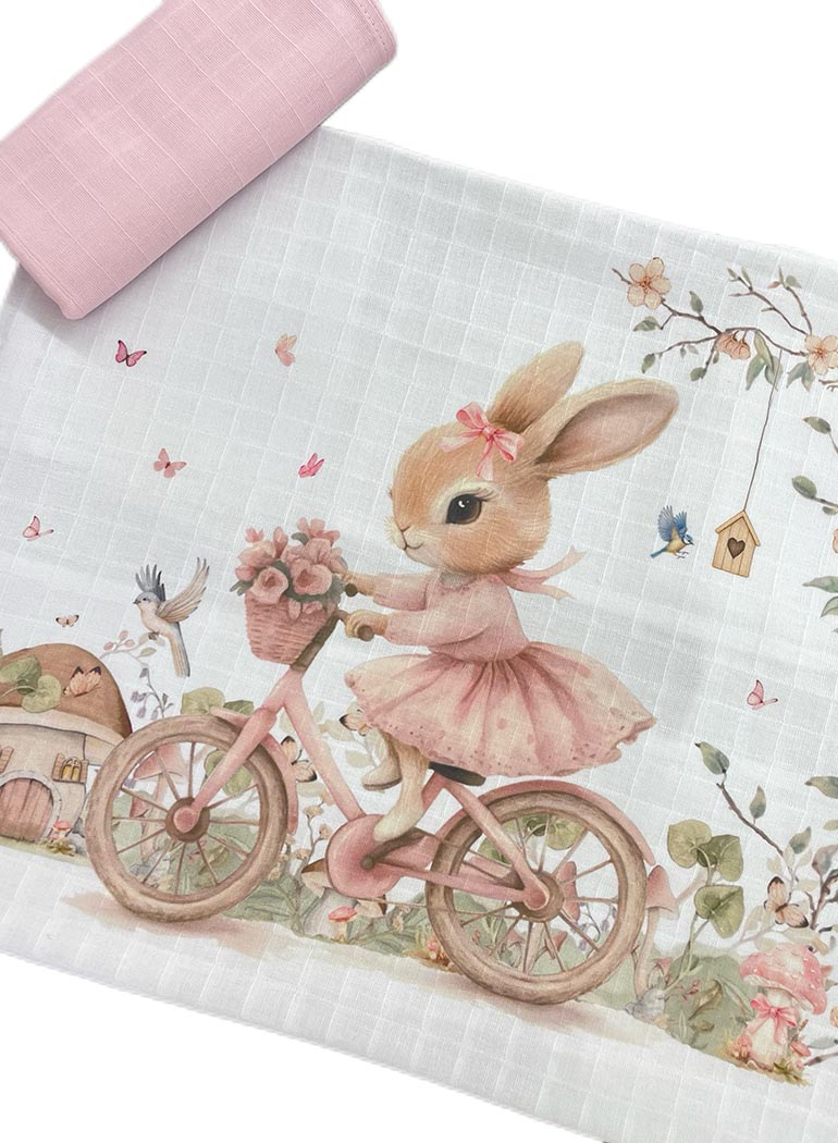 Муселинови пелени 2бр 80х80см, organic Rose Rabbit 3904 - Image 2