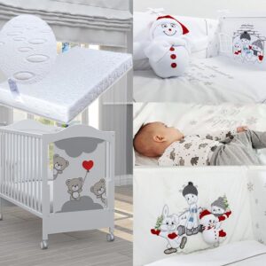 Бебешко легло Tre Orsetti rosso, матрак Primavera Baby Luxe + ПОДАРЪК Спален комплект Winter fairy tale 9 части  212054